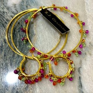 Multi-colored bead bangles & earring set